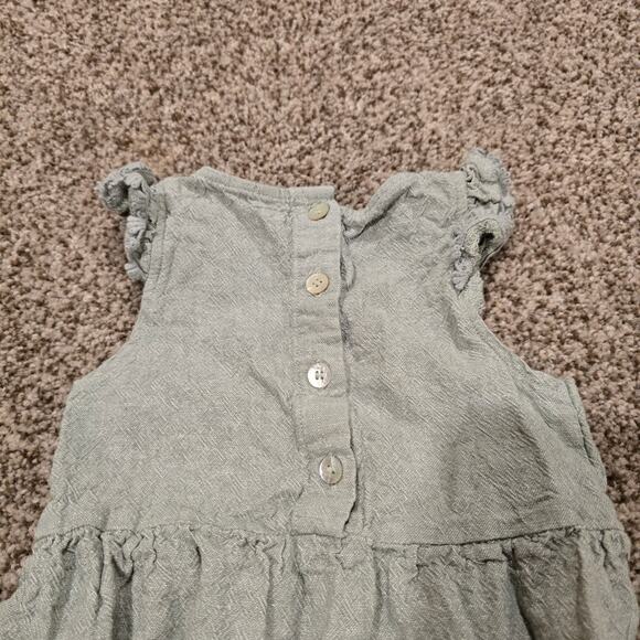 Toddler Girl Rylee + Cru Green Linen Blend One Piece Romper Outfit | Size 2-3Y - Picture 6 of 9